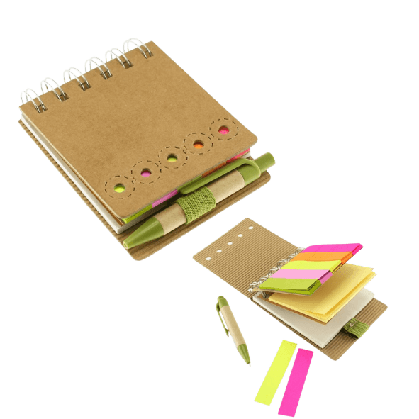 Memo Set Ecológico, Bolígrafo Corto, Banderitas