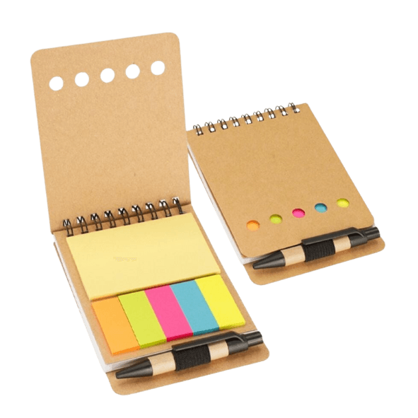 Memo Set Ecológico, Bolígrafo Corto, Banderitas, Adhesivos